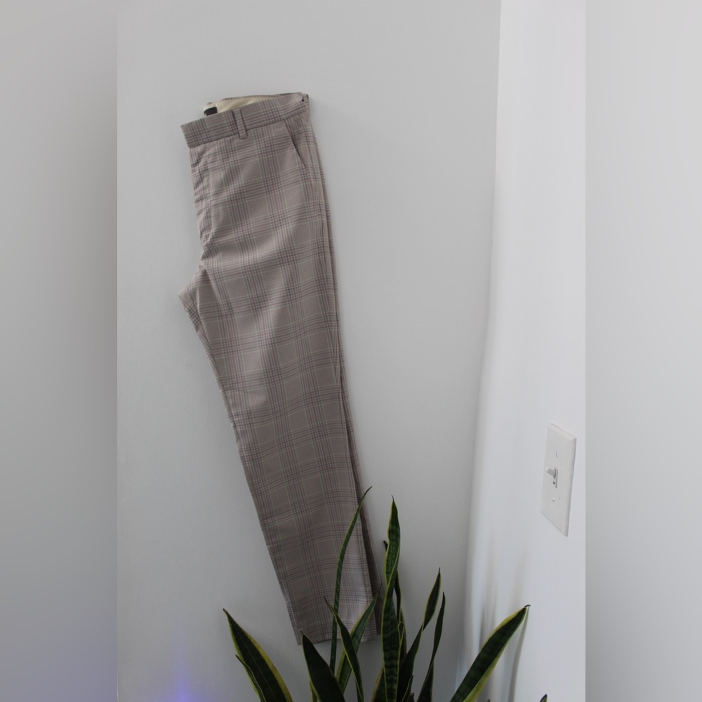 H&M Men's Plaid Dress Pants - Gray